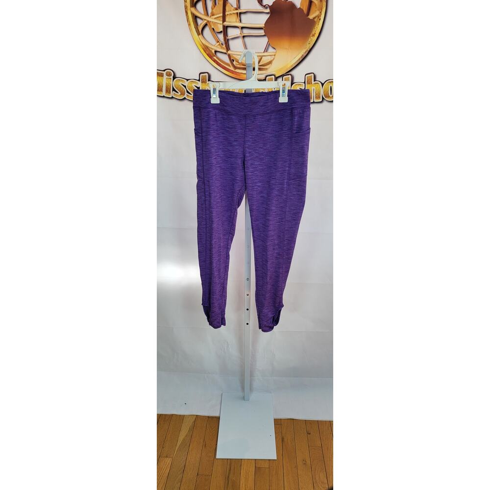 Lands End Purple Active Crop Yoga Pants Size XL